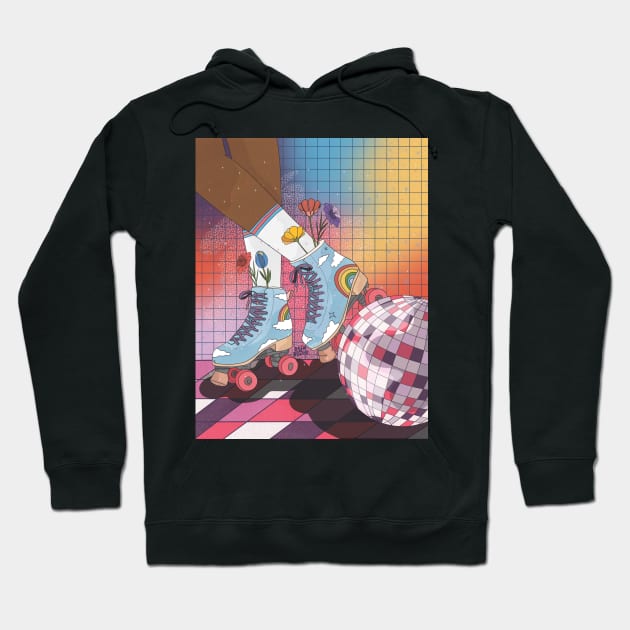 Roller-Disco Party Hoodie by DejaDoodlesArt